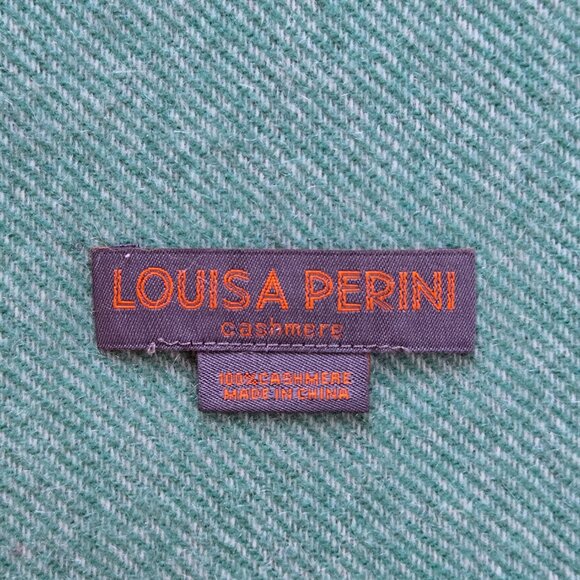 NWOT Louisa Perini Green Cashmere Fringed Scarf - Picture 3 of 8
